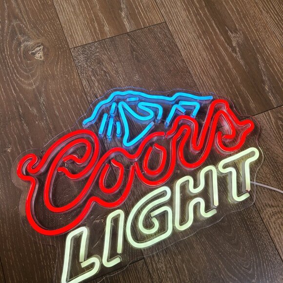 Coors Light Sign - Light Up Faux Neon Coors Light Beer Sign - Picture 5 of 10
